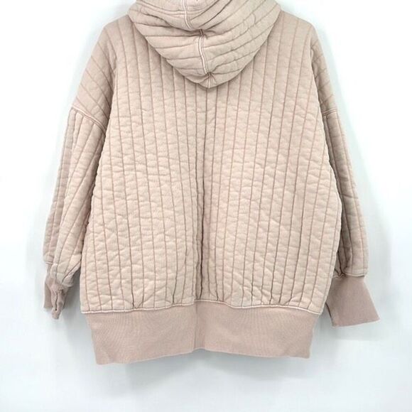 FP Movement Peach Sprint To The Finish Distressed Gorpcore Oversized Quilted Hoo - Picture 4 of 11